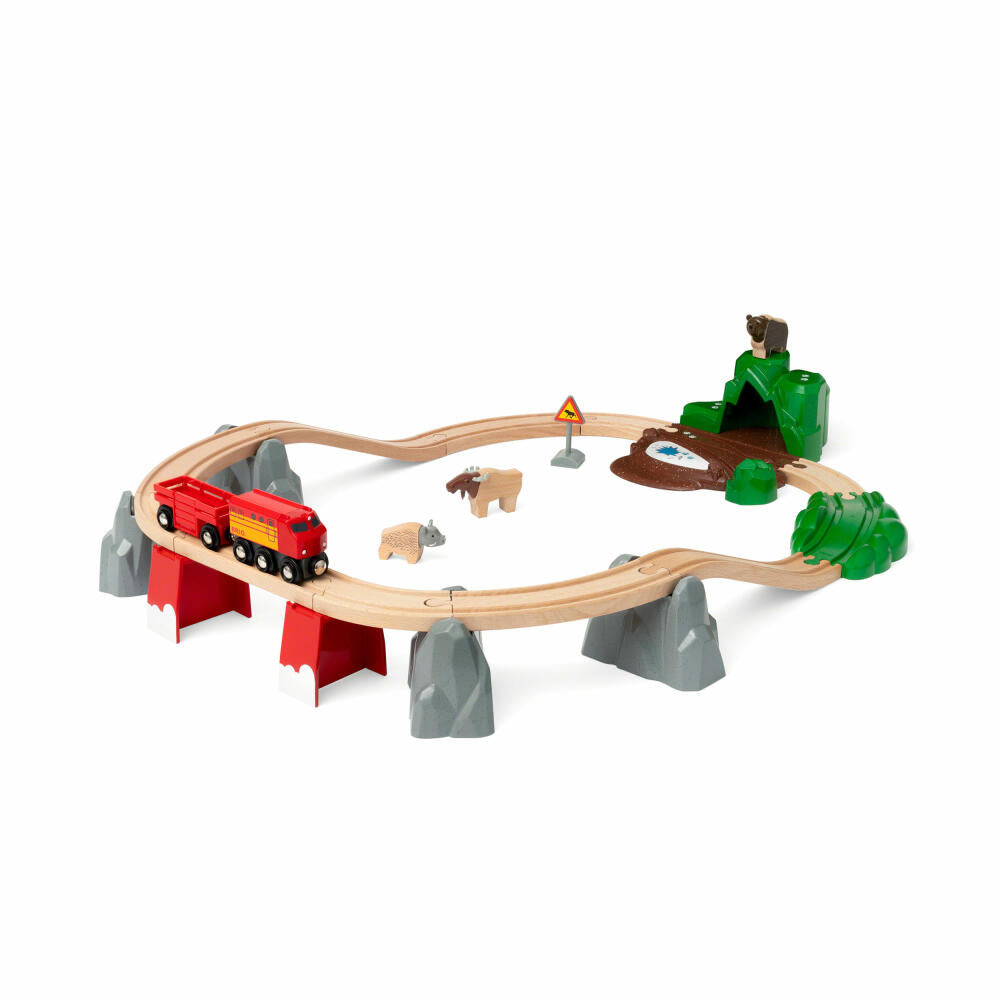 BRIO World Nordic Forest Animals Set, 26 pcs., Wooden Railway, Wooden Railway, Accessories, Tracks, Freight Train, 33988
