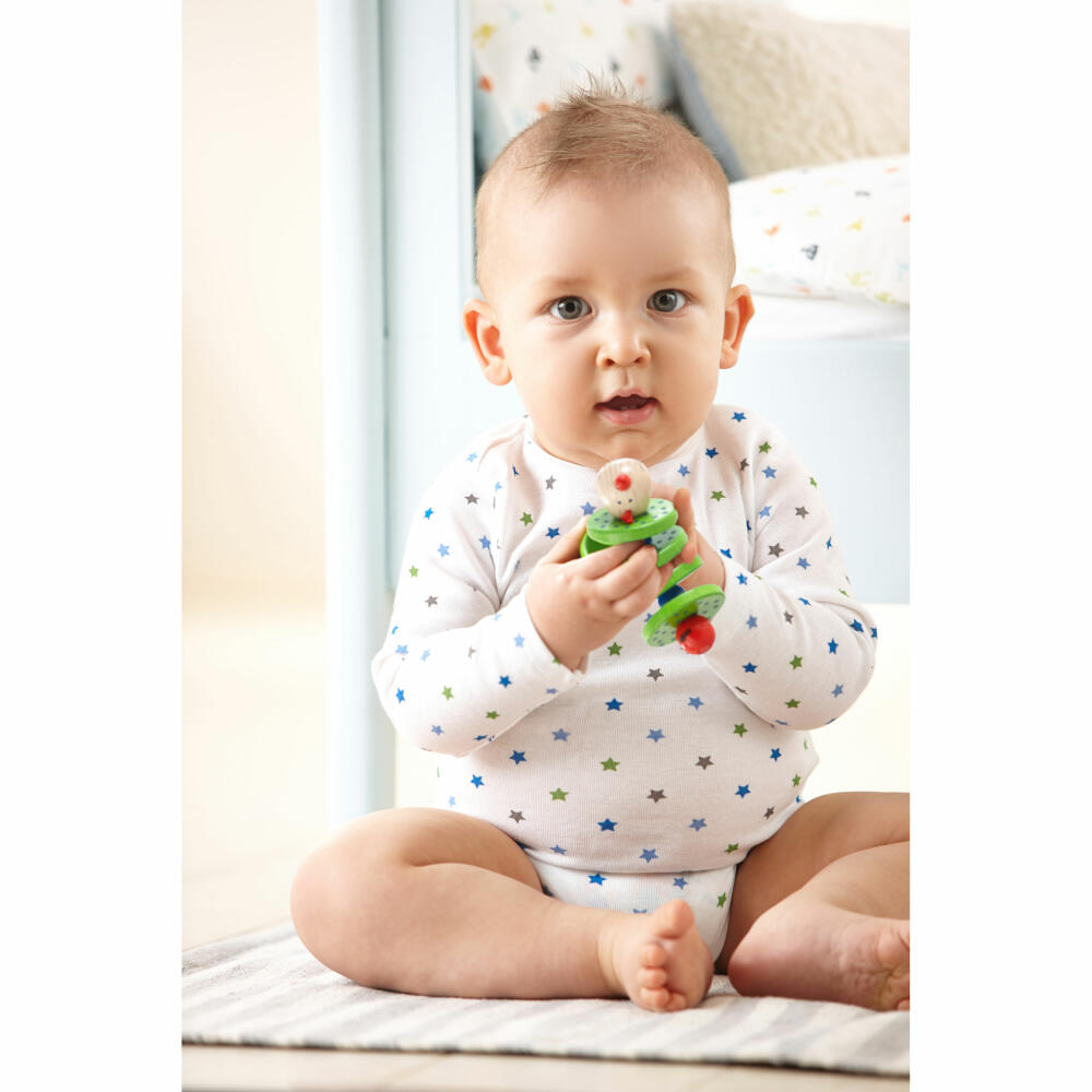 HABA rattle figure Flapsi, grasping toy, toy, motor skills toy, caterpillar, beech, 1068