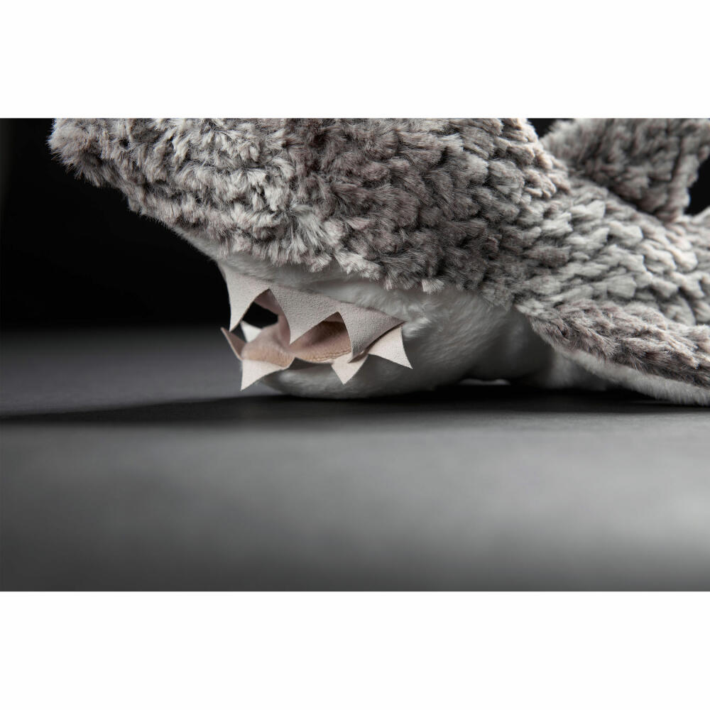 sigikid BEASTS cuddly toy shark Hi Bite!, plush toy, cuddly toy, cuddly animal, gray / white, 39628