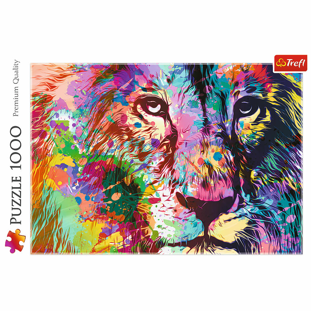 Trefl Puzzle Colorful Lion, Big Cat, 1000 pieces, 68.3 x 48 cm, 10707