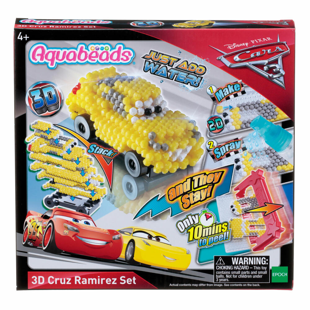 Aquabeads Cars 3 3D Cruz Ramirez motif set, craft set, 780 beads, crafts, toys, 30208