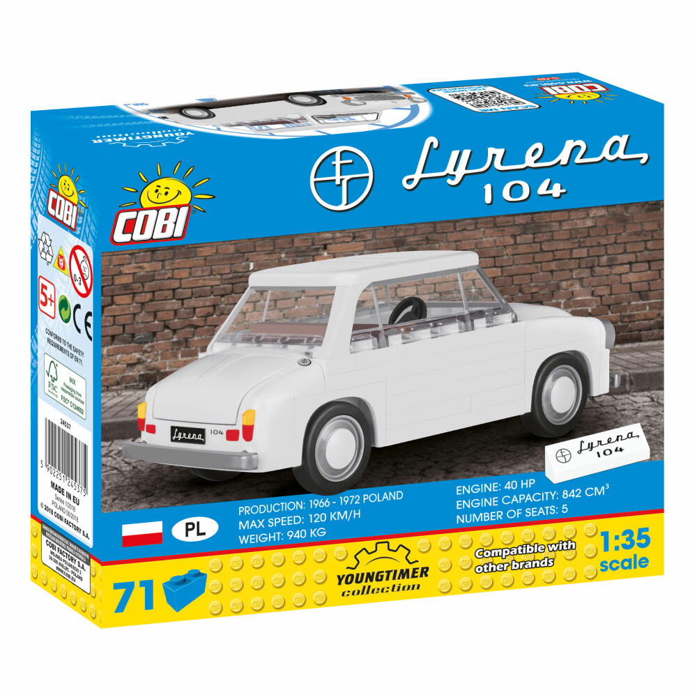 COBI Youngtimer Collection FSO Syrena 104, Auto, Fahrzeug, Sammelautos, Spielzeug, Spielen, Konstruktionsbausteine, 71 Teile, 24537