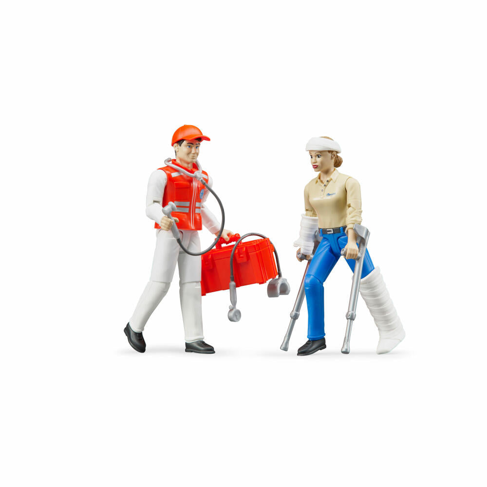 Bruder bworld Figurenset Rettungsdienst, 11-tlg., Sanitäter, Spielfigur, Modell, Spielzeug, 62710
