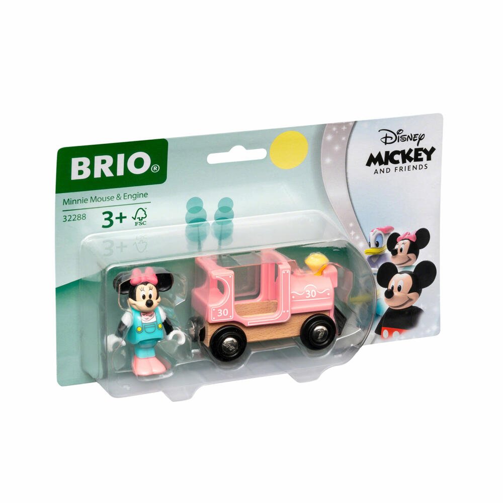 BRIO World Minnie Mouse Locomotive, Wooden Railway, Accessories, Supplement, Train, Wooden Railway, 32288