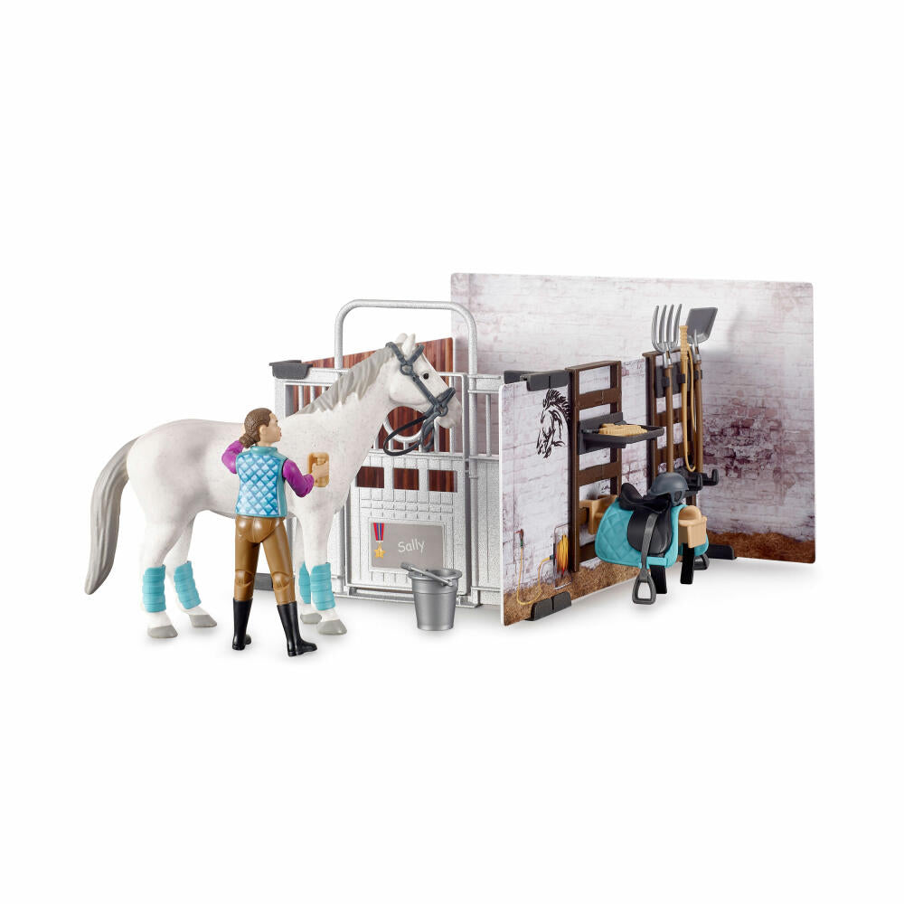 Bruder bworld Horse Stable, 17 pcs., Horse, Rider, Play Figure, Accessories, Toy, 62506