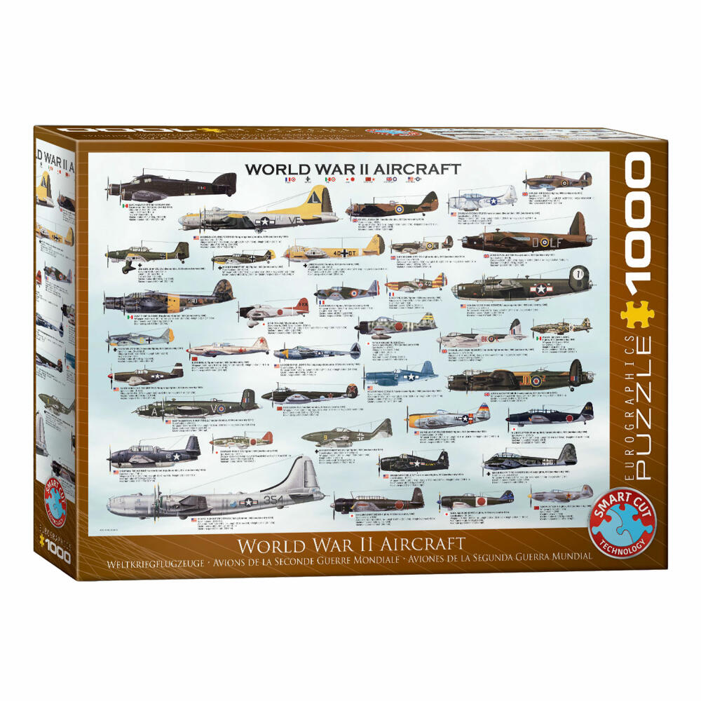 Eurographics Puzzle Warplanes of World War II, 1000 pieces, 68 x 48 cm, 6000-0075