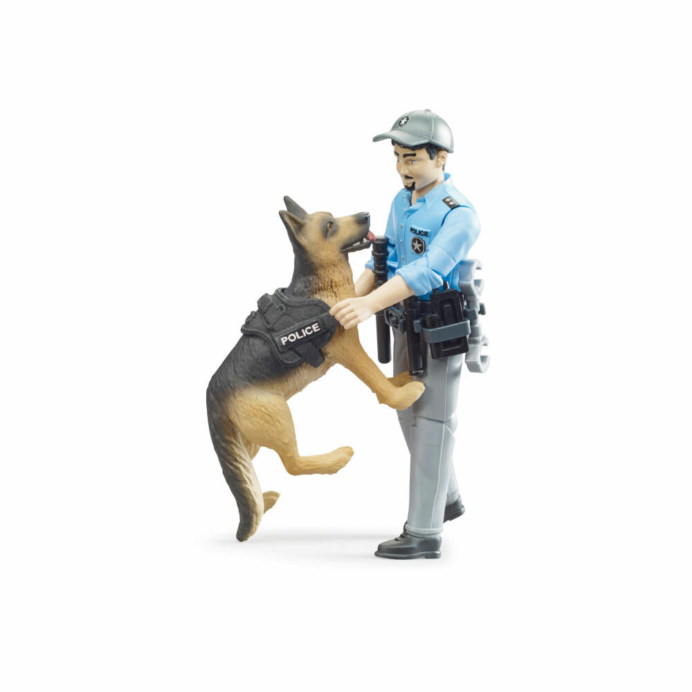 Bruder bworld Polizist mit Hund, 3-tlg., Polizei, Spiel Figur, Zubehör, Spielzeug, 62150