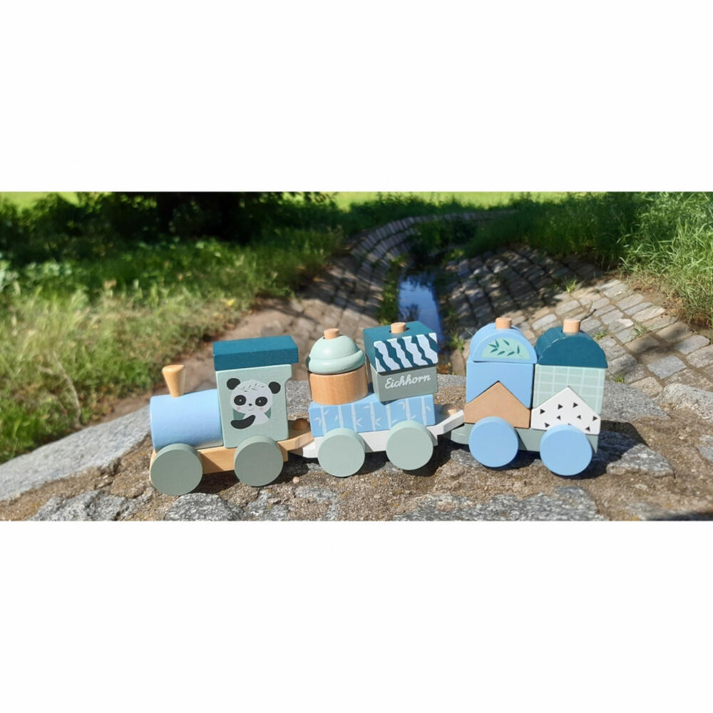 Eichhorn Holzzug, 16-tlg., Zug, Eisenbahn, Holzspielzeug, Steckspiel, Bausteine, 100003804