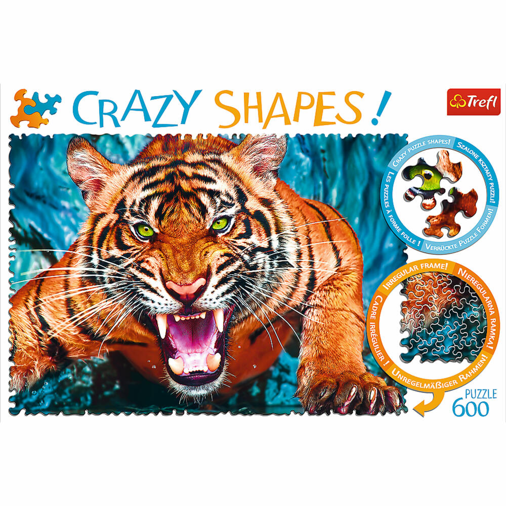Trefl Puzzle Crazy Shapes Tiger, Raubkatze, 600 Teile, 68.3 x 48 cm, 11110