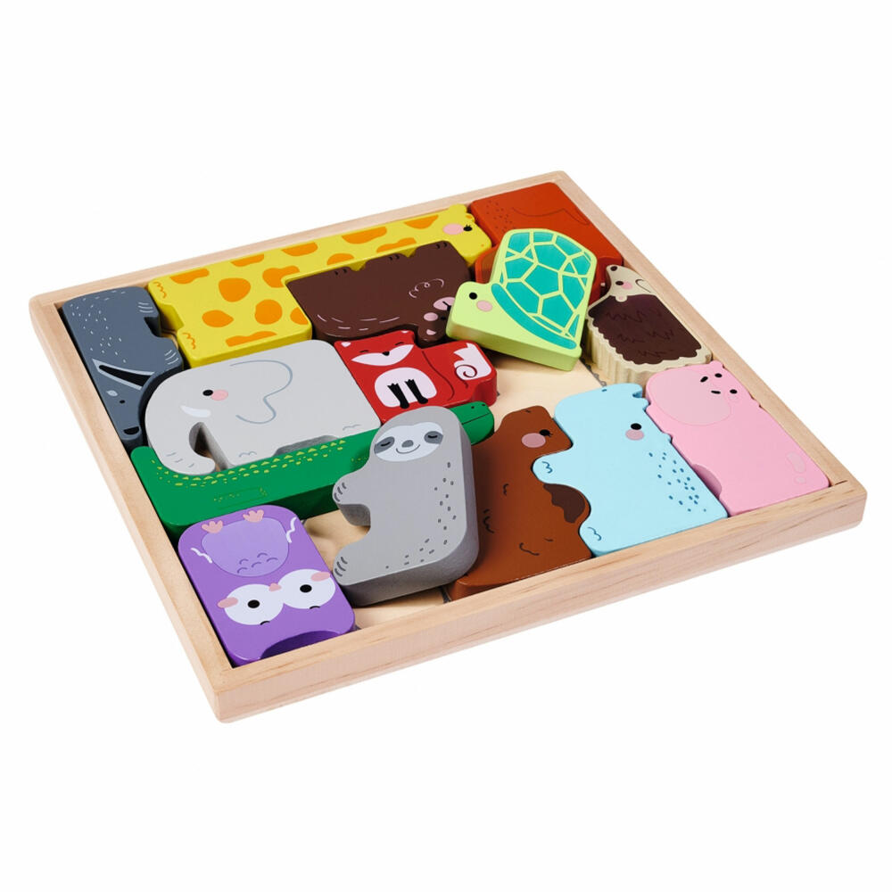 Eichhorn Tierset in Holzbox, 15-tlg., Puzzle, Kinderpuzzle, Sortierspiel, Spielfiguren, Spielzeug, 100003772