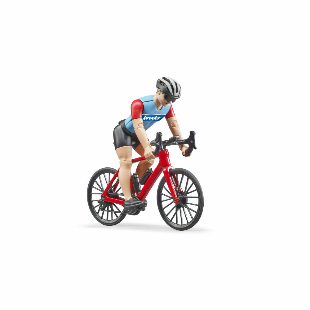 Bruder bworld Rennrad, mit Radfahrer, Fahrrad, Spielfigur, Spiel Figur, Spielzeug, 63110