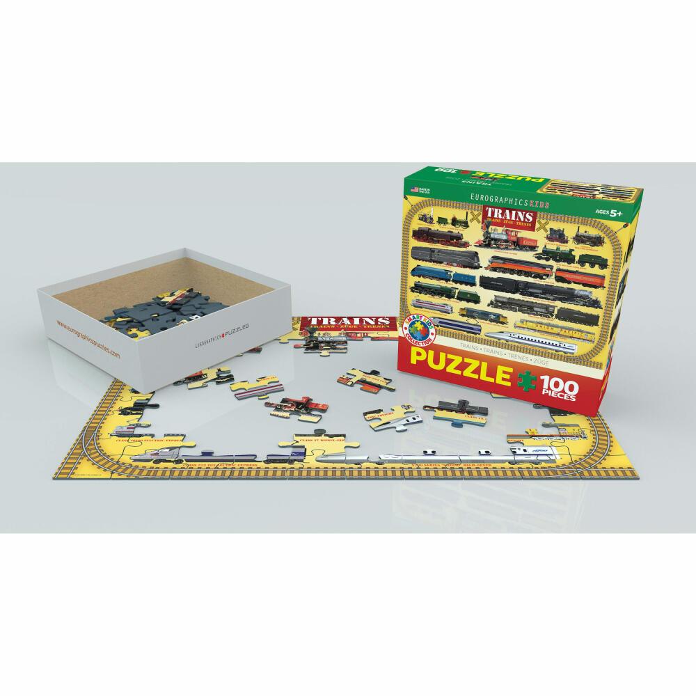 Eurographics Puzzle Züge, Kinderpuzzle, 100 Teile, 48 x 33 cm, 6100-0090