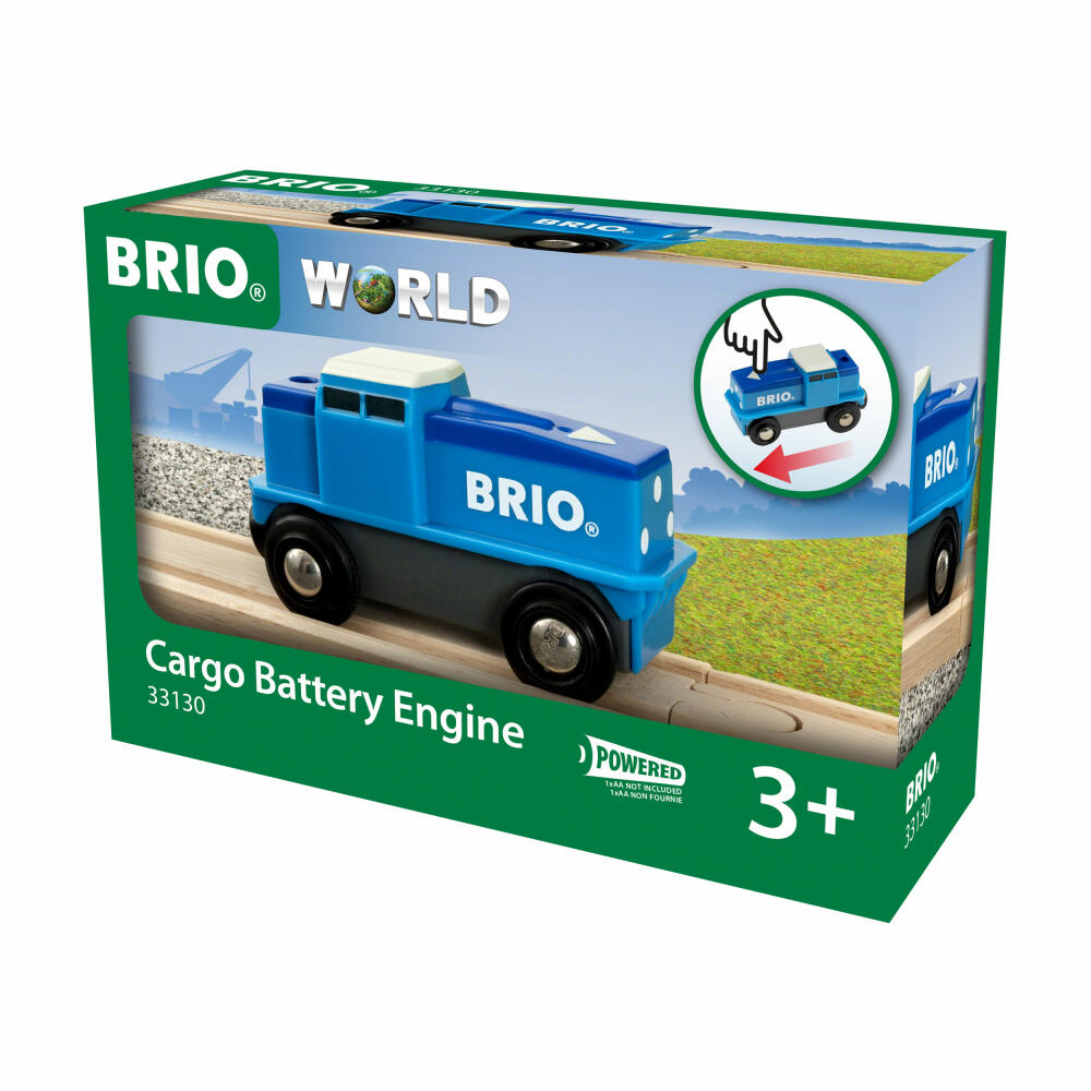 Brio Blue Battery Freight Locomotive, Battery Locomotive, Railway, Wooden Railway, Wooden Toys, Toys, 33130
