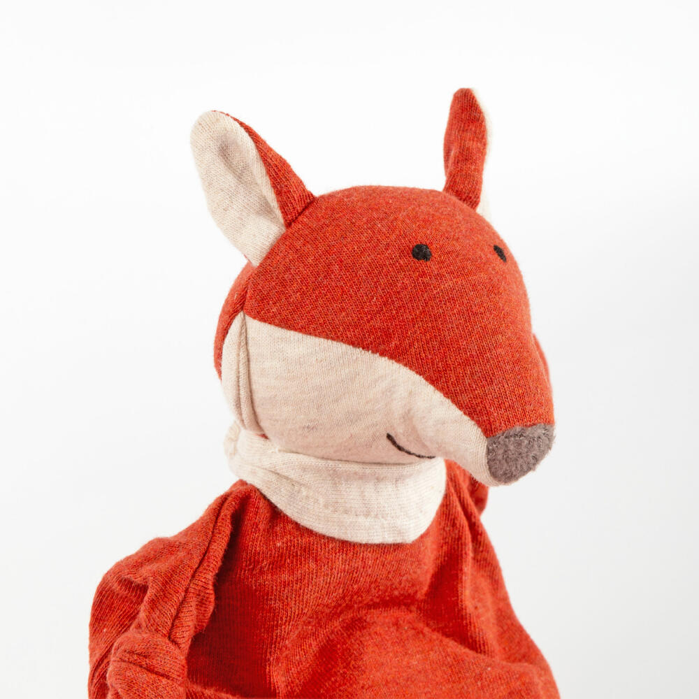 sigikid Mini Jersey-Tuch Fuchs Tiny Tissues, Schnuffeltuch, Schmusetuch, Kuscheltuch, Baumwolle, Orange, 18 cm, 39835