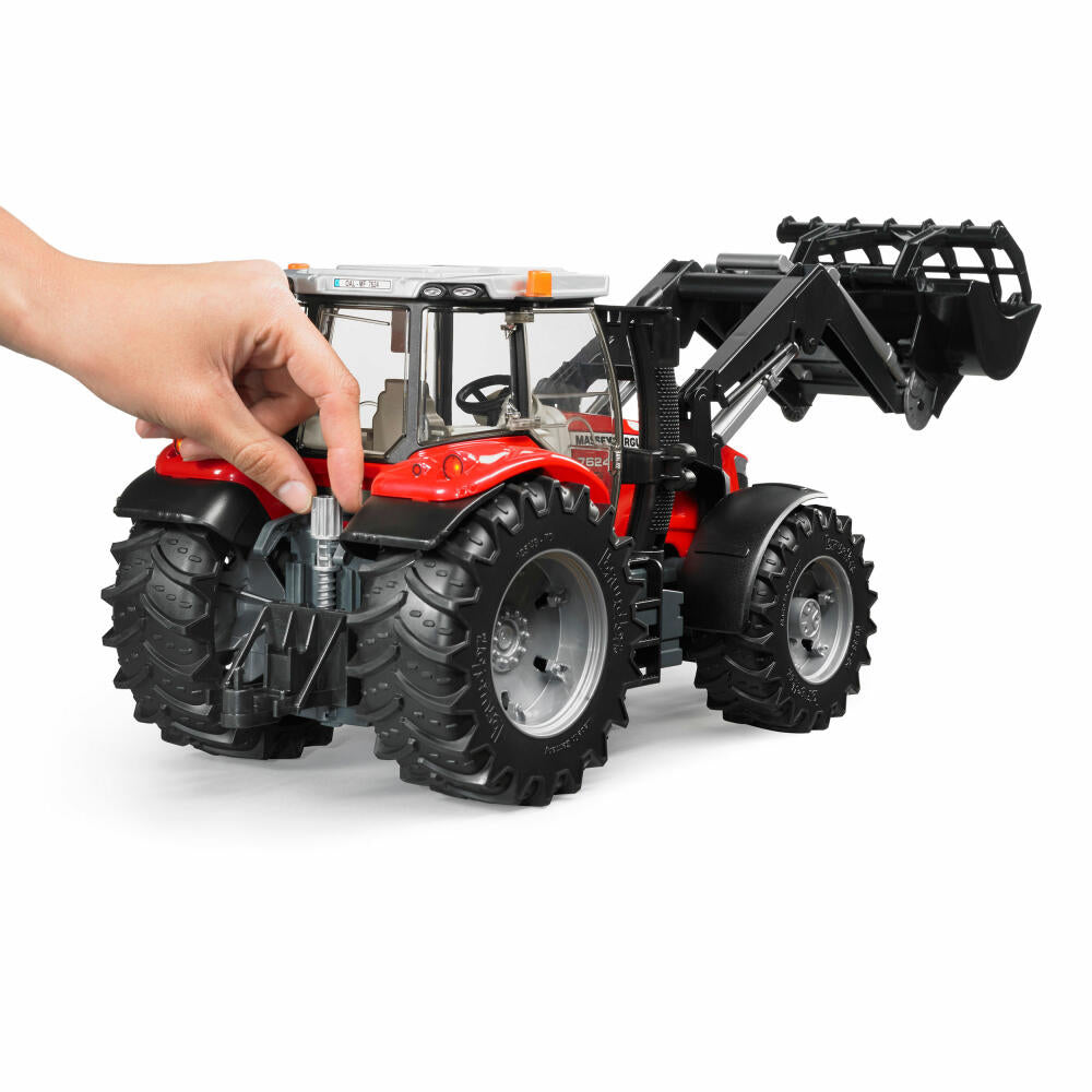 Bruder Landwirtschaft Massey Ferguson 7624, mit Frontlader, Traktor, Modellfahrzeug, Modell Fahrzeug, Spielzeug, 03047