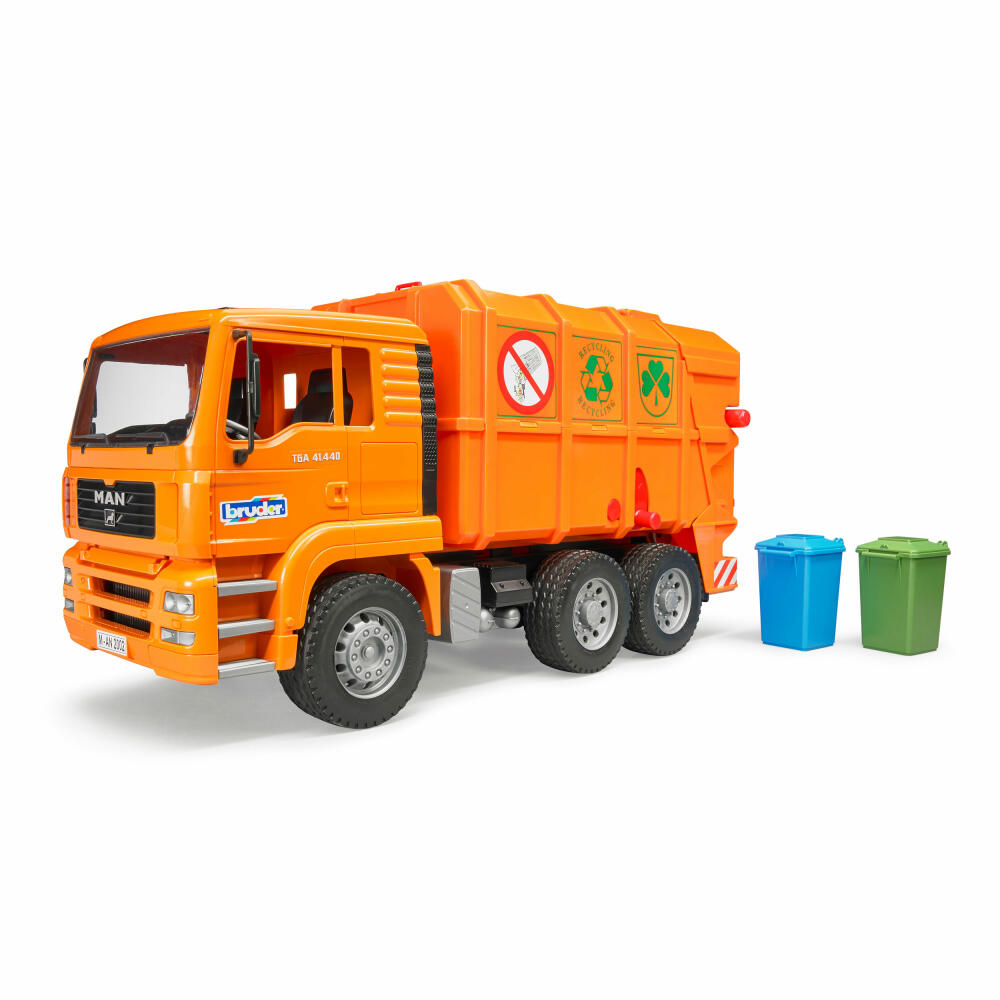 Bruder Commercial Vehicles MAN TGA Garbage Truck Orange, Garbage Truck, Model Vehicle, Model Vehicle, Toy, 02760