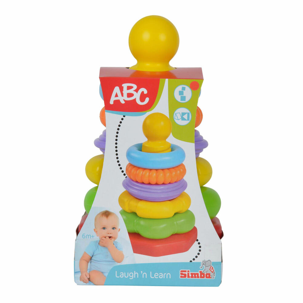 Simba ABC Ringpyramide, Steckspiel, Stapelspiel, Ringe, Pyramide, Kinder, Baby, Spielzeug, 104018158