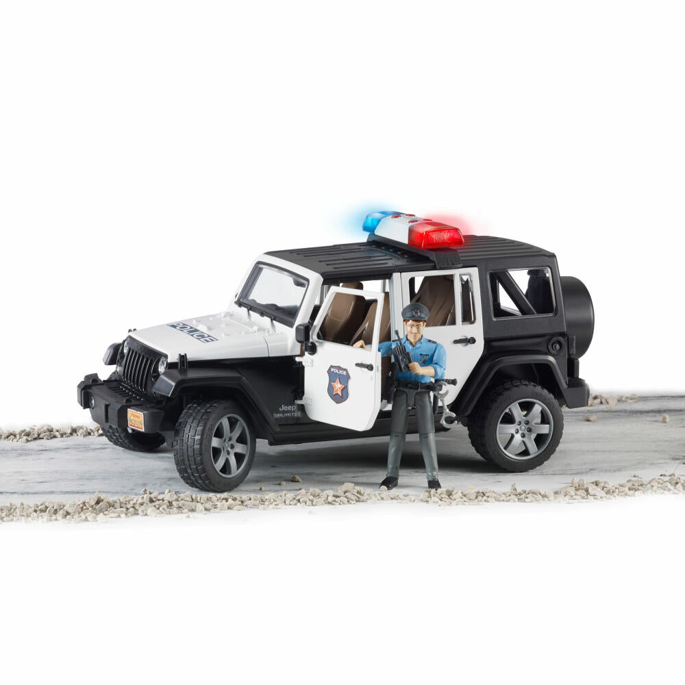 Bruder emergency vehicles Jeep Wrangler Unlimited Rubicon police vehicle, with policeman, police car, model vehicle, model vehicle, toy, 02526