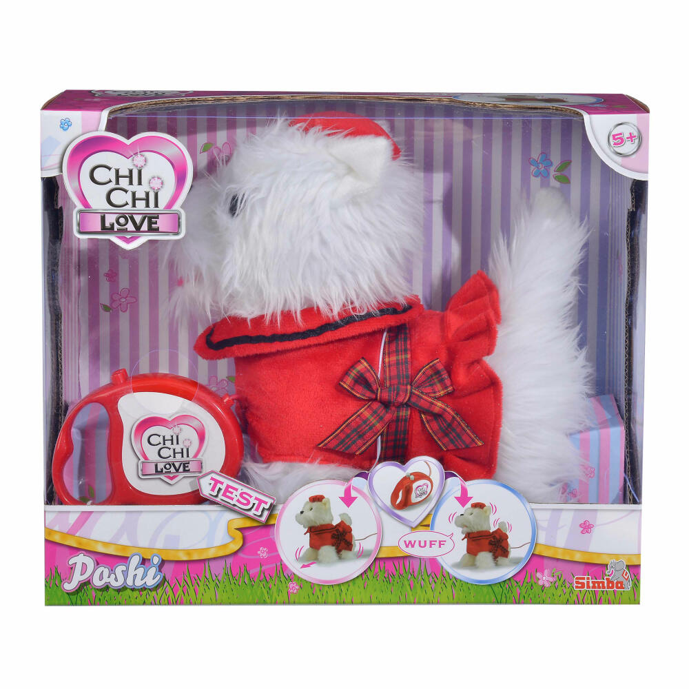 Simba Chi Chi Love Poshi Hund, West Highland Terrier, Hündchen, Kabelgesteuert, Läuft und Bellt, Spielzeug, 25 cm, 105893242