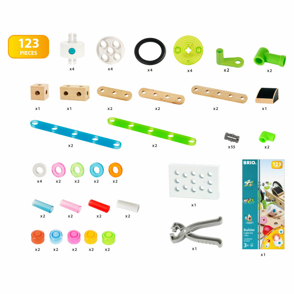 Brio Builder Light Construction Set, 120 pcs., Construction System, Construction Toy, Building, Construction, Toy, 34593