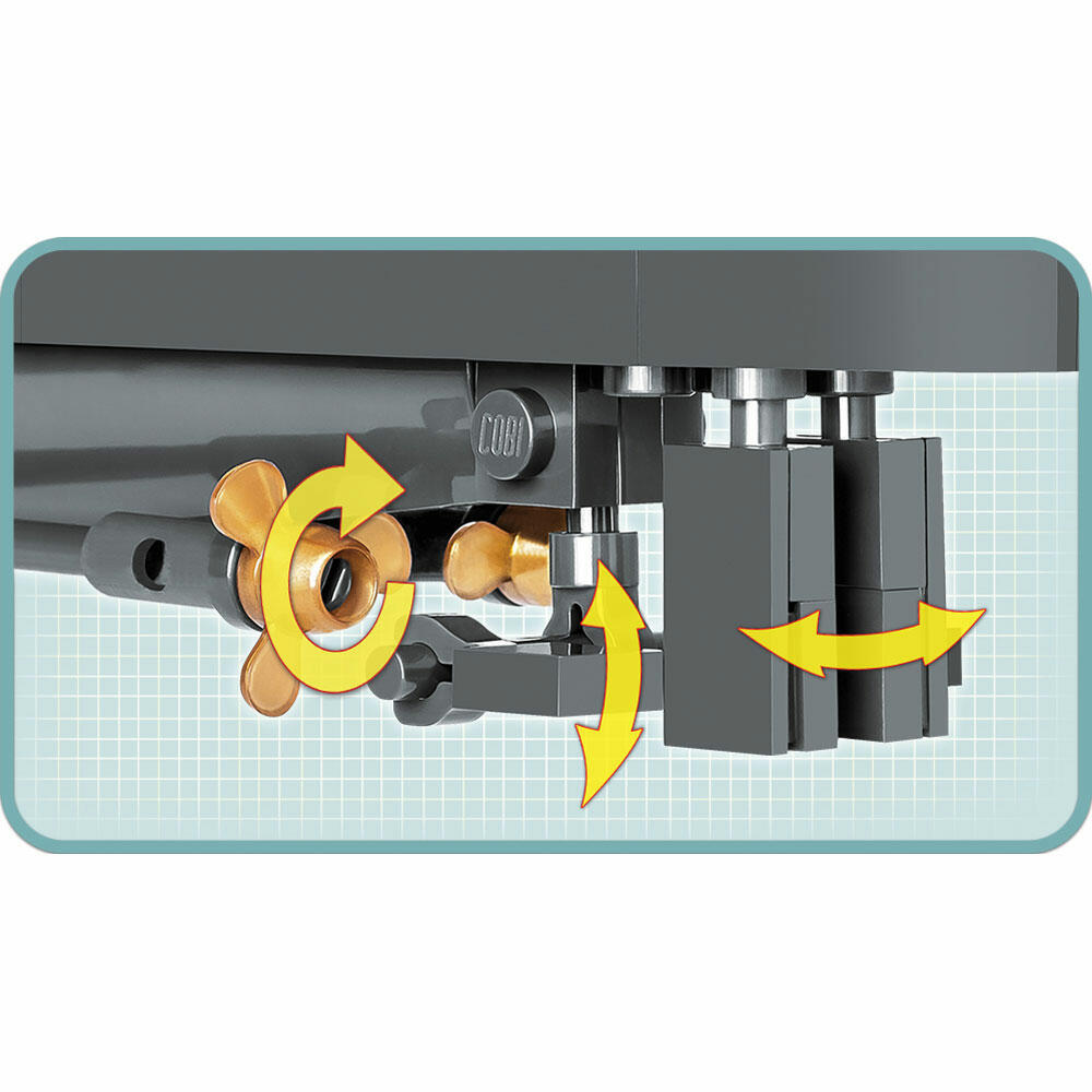 COBI clamping building block set U-boat U-47 TYPE VII B, World War 2 Historical Collection, submarine, clamping building blocks, 422 pieces, 4828