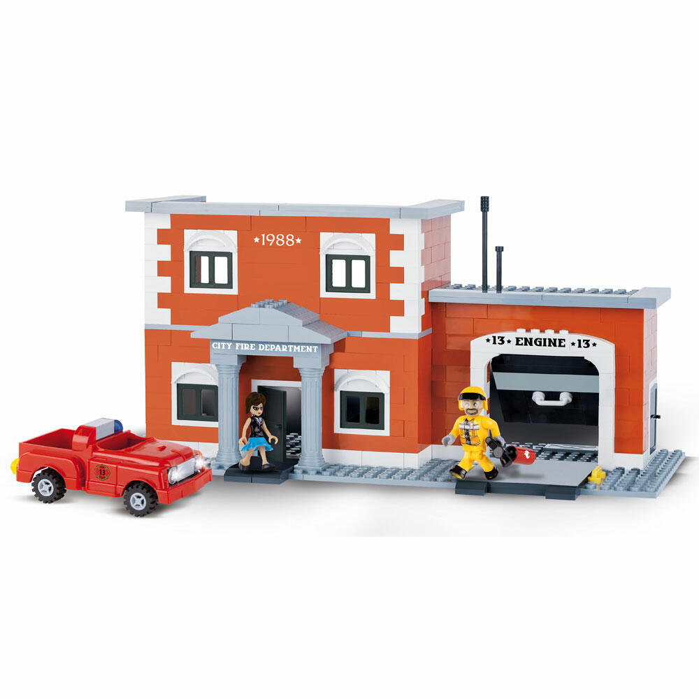 COBI Action Town Engine 13 Fire Station, Feuerwache, Feuerwehrmann, Einsatzfahrzeug, Spielzeug, Konstruktionsbausteine, Kunststoff, 330 Teile, 1477