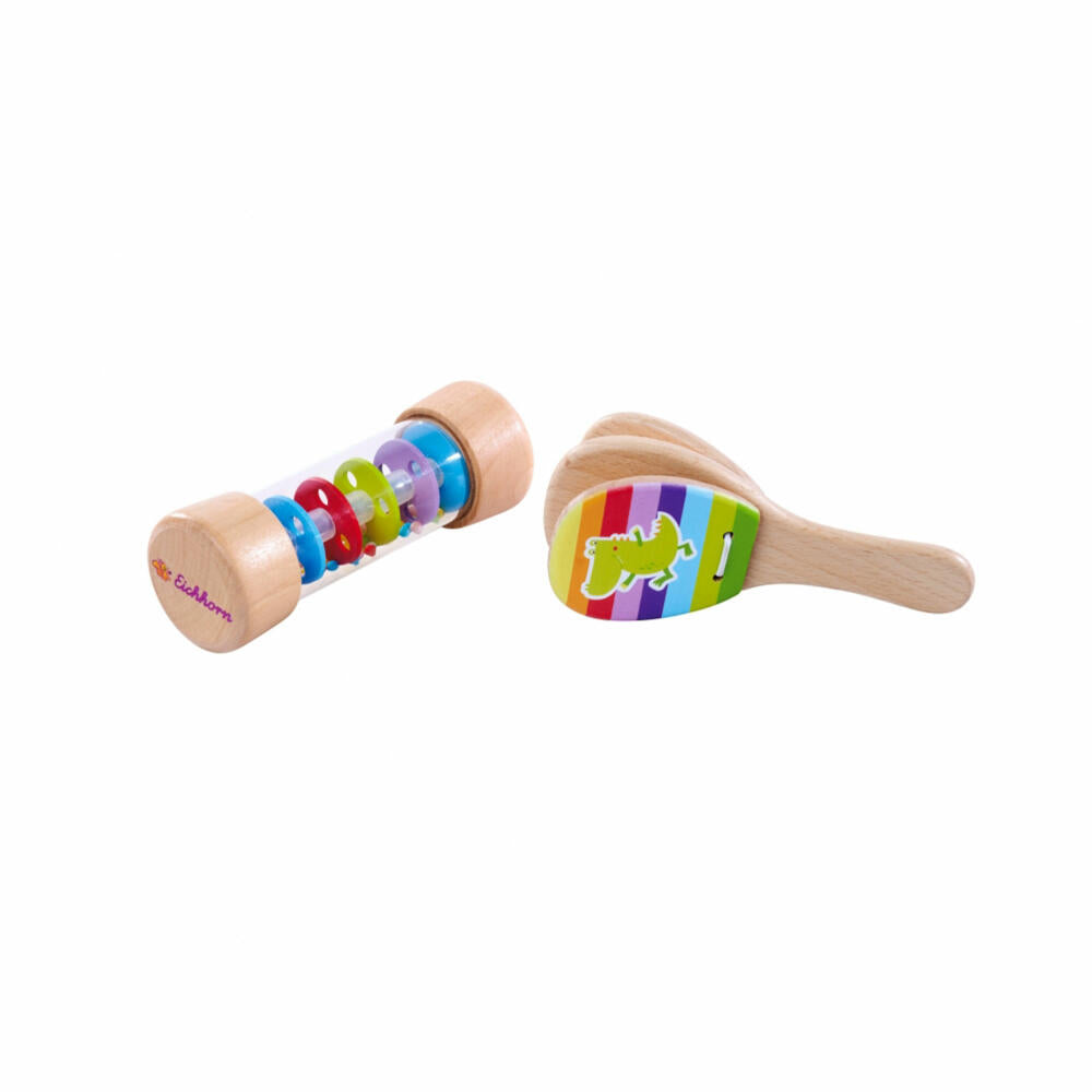 Eichhorn Musik Set Rassel, 2-tlg., Kastagnette, Regenmacher, Musik Instrumente, Kinder Spielzeug, 100003491
