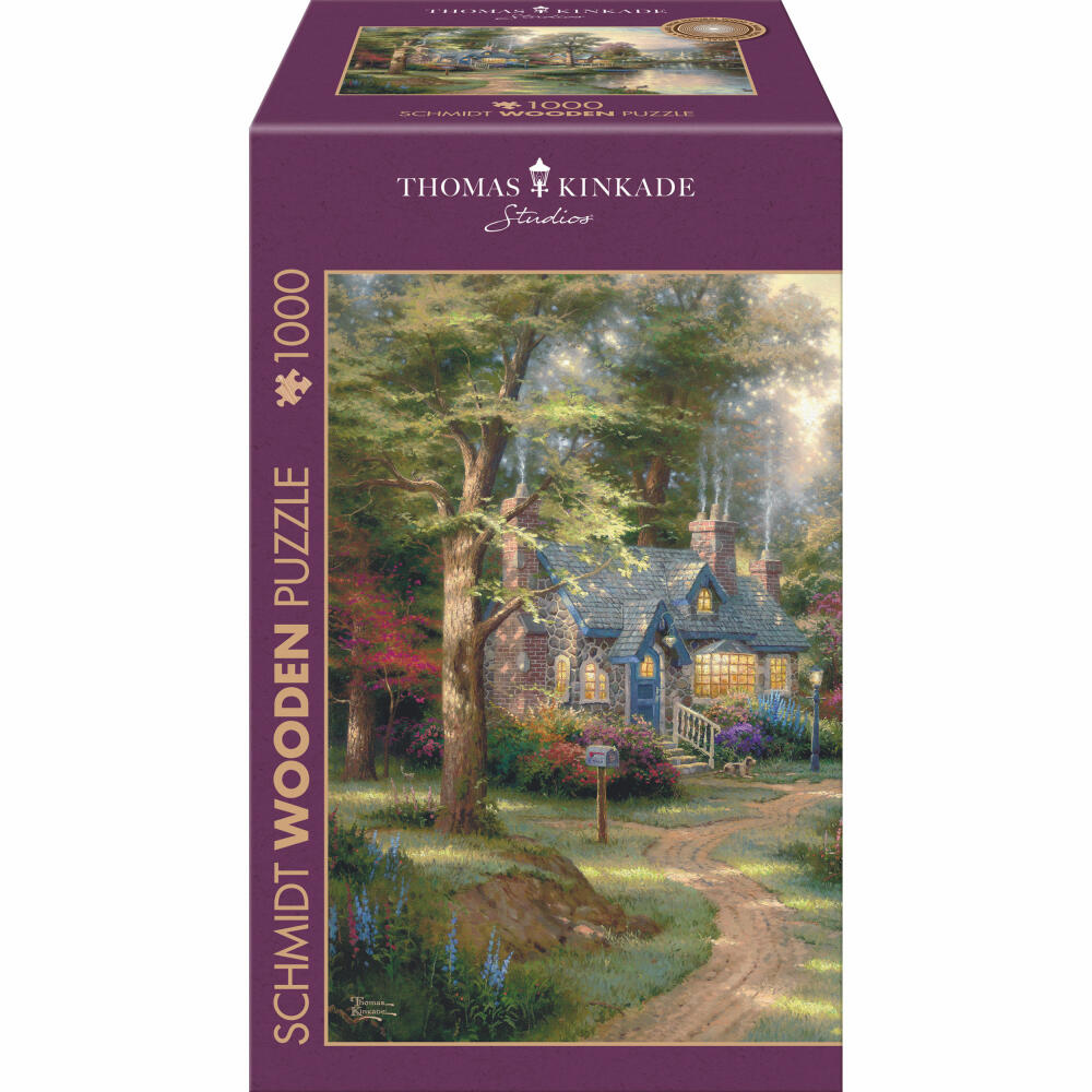 Schmidt Spiele Puzzle Dorf am See, Thomas Kinkade, Holzpuzzle, Erwachsenenpuzzle, 1000 Teile, 59800