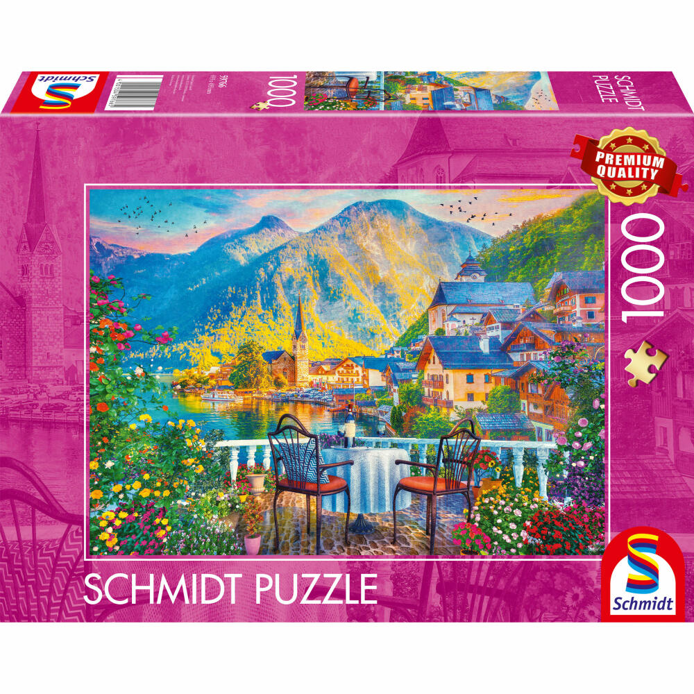 Schmidt Spiele Puzzle Malerisches Hallstatt, Erwachsenenpuzzle, Standard, 1000 Teile, 59766