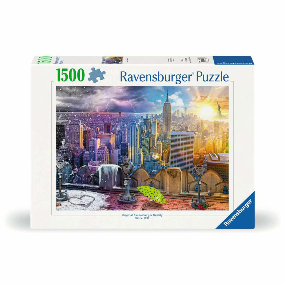 Ravensburger Puzzle New York im Winter und Sommer, Erwachsenenpuzzle, 1500 Teile, 12000698