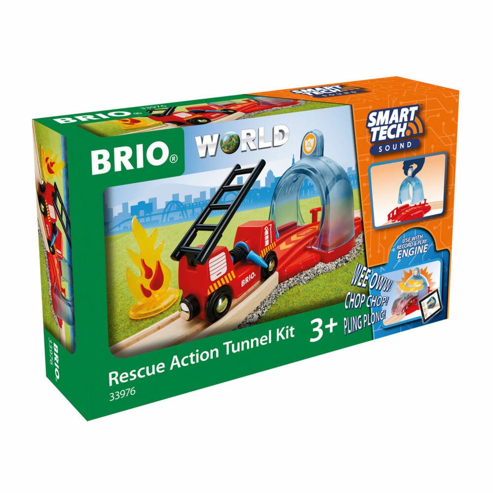 BRIO World Smart Tech Sound Fire Brigade, Wooden Railway, Wooden Railway, Interactive Toy, Accessories, 33976