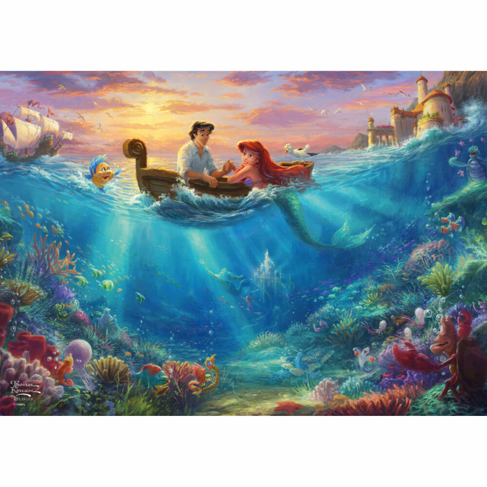 Schmidt Spiele Disney Arielle, Thomas Kinkade, Puzzle, Erwachsenenpuzzle, Nostalgiedose, 500 Teile, 59927