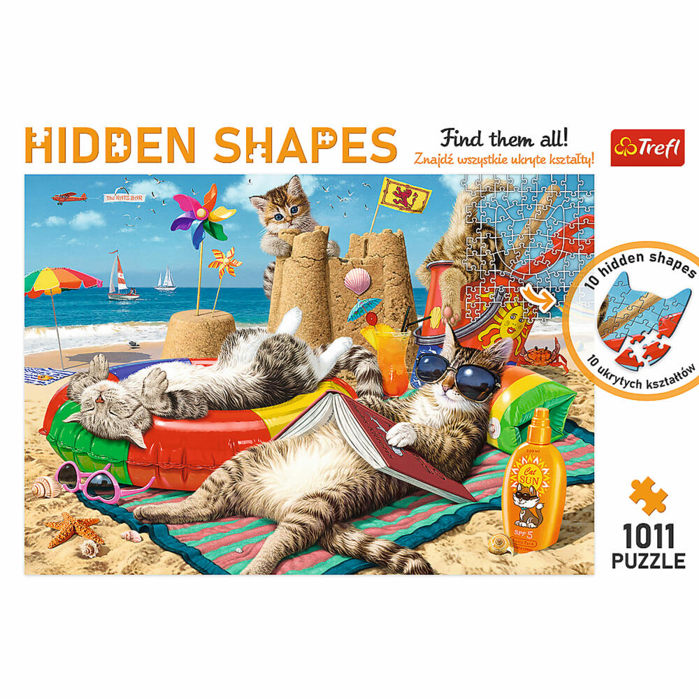 Trefl Puzzle Hidden Shapes Cats Holiday, 1011 pieces, 68.3 x 48 cm, 10674