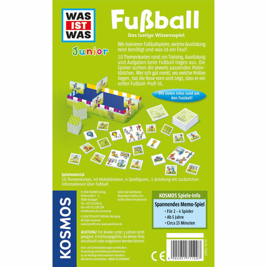 KOSMOS Familienspiele Was ist was – Junior Fußball, Fußballquiz, Wissensspiel, Quiz Spiel, ab 5 Jahren, 711207