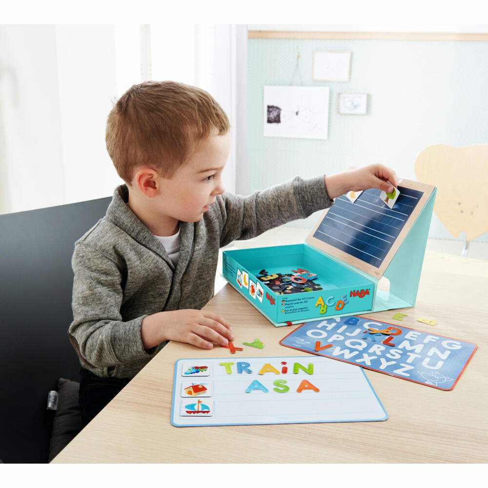 HABA Magnetbox A,B,C-Entdecker, Kinderspiel, Magnet Box, Magnetspiel, Spielzeug, 302590