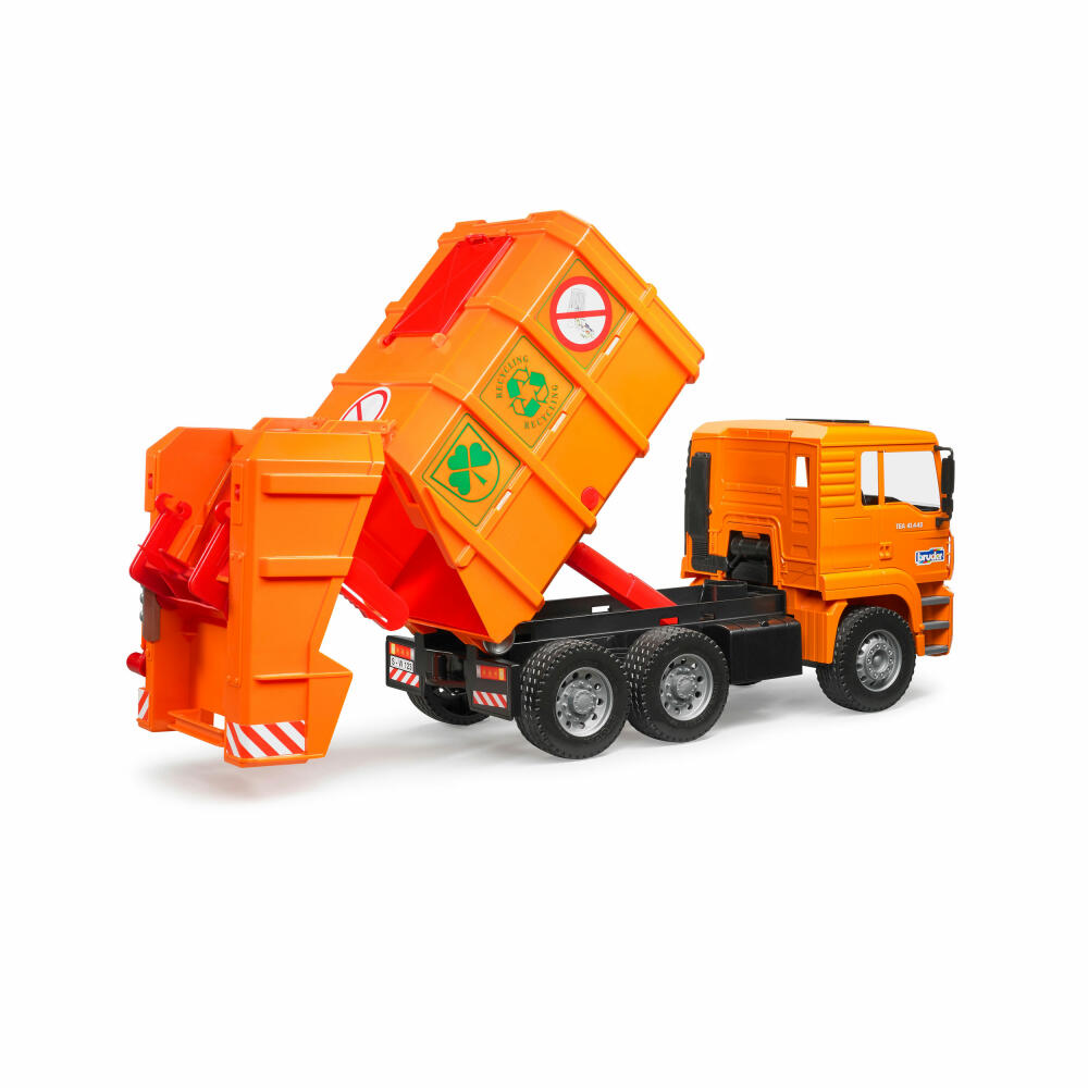 Bruder Commercial Vehicles MAN TGA Garbage Truck Orange, Garbage Truck, Model Vehicle, Model Vehicle, Toy, 02760