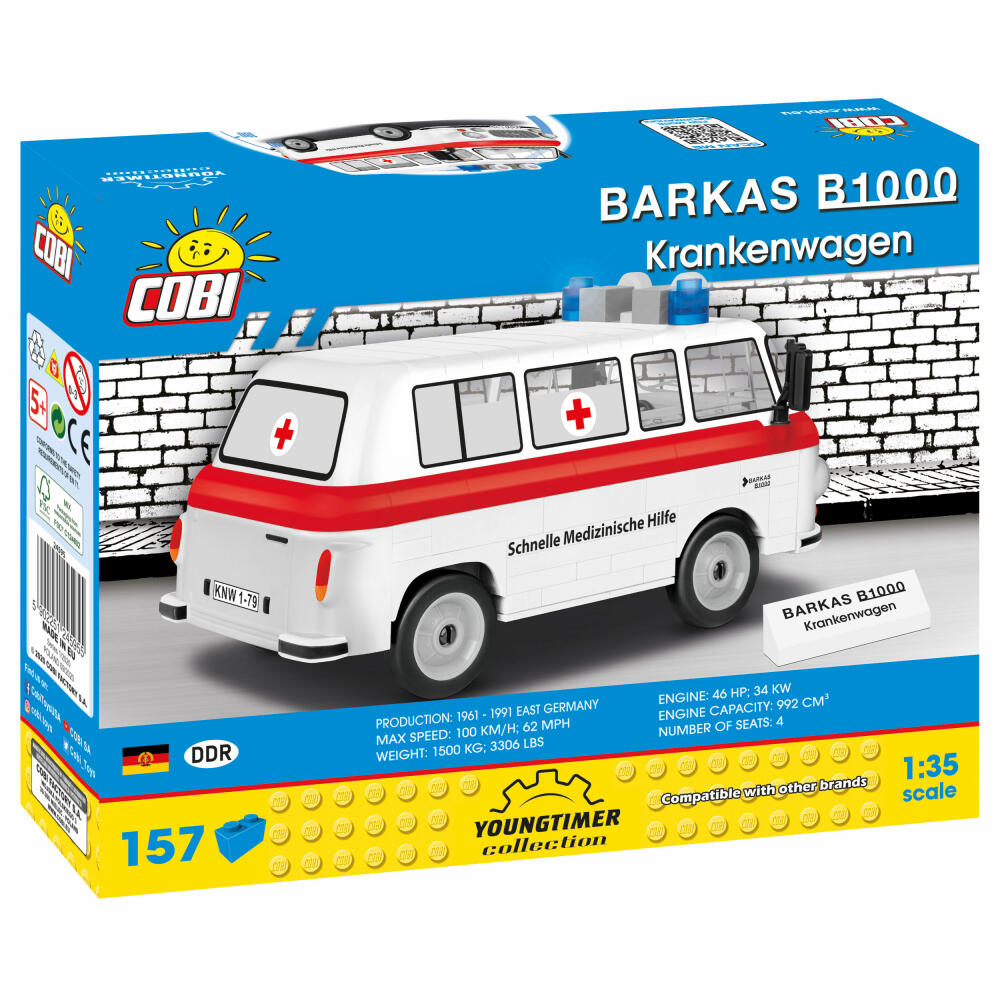 COBI Youngtimer Collection Barkas B1000 SMH3, Car, Vehicle, Collectible Cars, Toys, Games, Construction Blocks, Plastic, 215 Parts, 24595