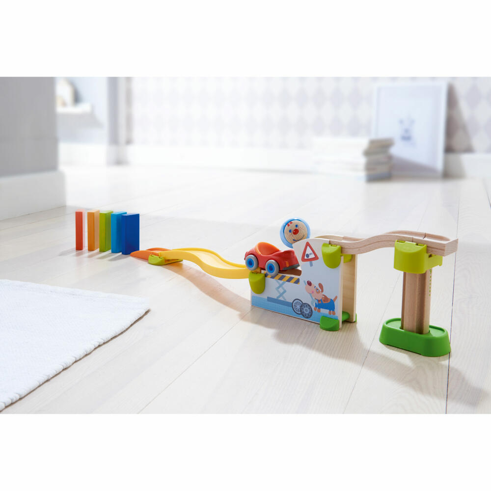HABA Kullerbü-Themenset Ab ins Auto, Bahn Spiel, Kugelspiel, Autospiel, Spielzeug, 303088