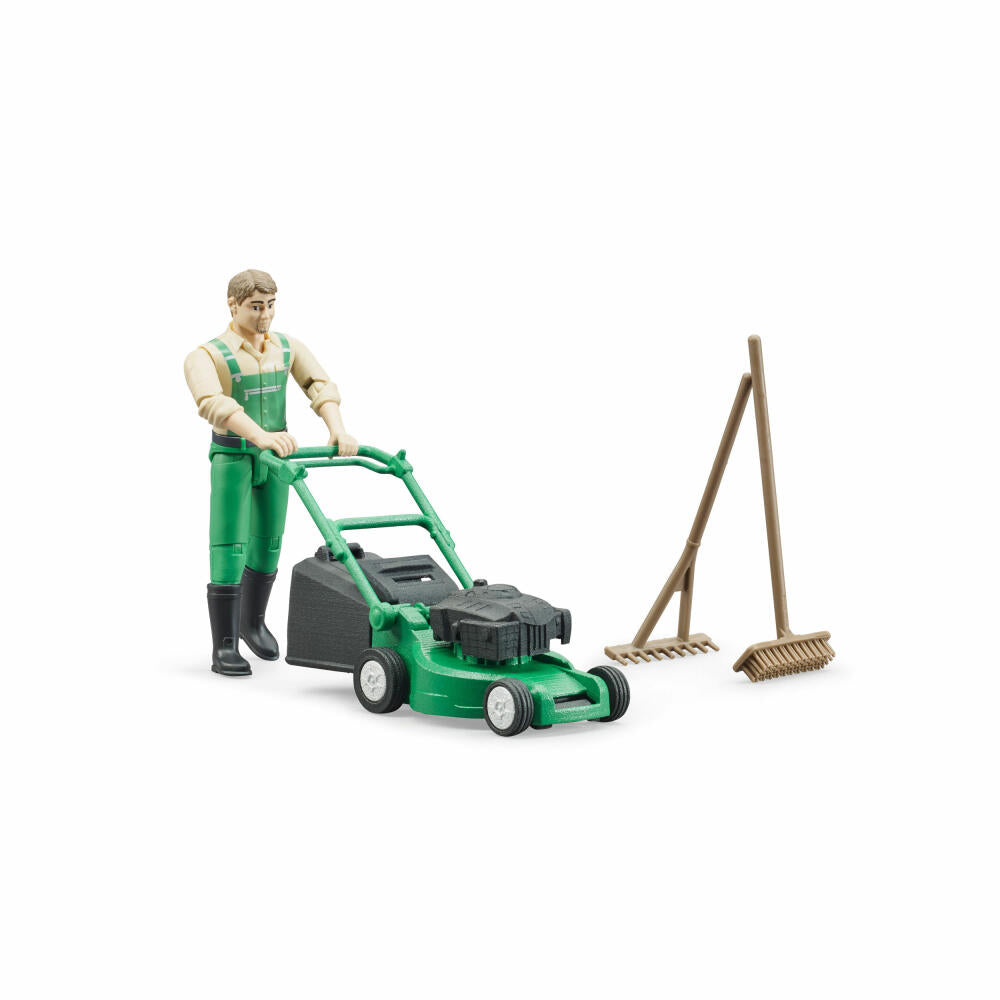 Bruder bworld Gardener, 5-piece, with lawnmower, garden tools, game figure, accessories, 62103