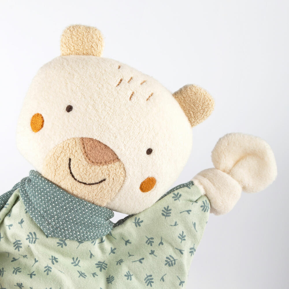 sigikid Schnuffeltuch Bär Vanilla, Schmusetuch, Kuscheltuch, Babytuch, Baumwolle, Türkis, 39770