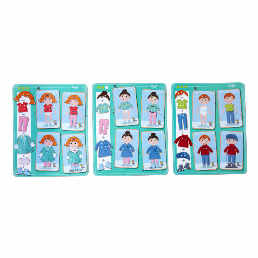 HABA Threading Game Dress Up Fun, Craft Game, Creative Game, Ages 3+, Wood, Polyester, 305165