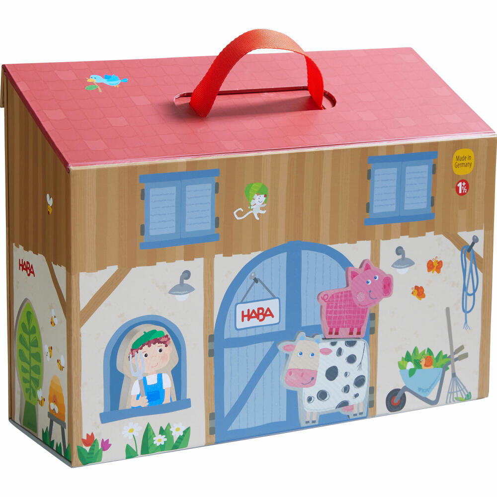 HABA Playset Play World Farm, Wooden Toys, Animal Figures, from 1.5 years, 1306940001