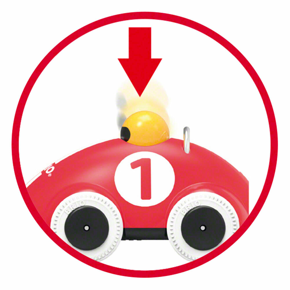 BRIO Push & Go Racing Car, Racing Car, Push Car, Toy Car, Wooden Toy, Toddler, 30226