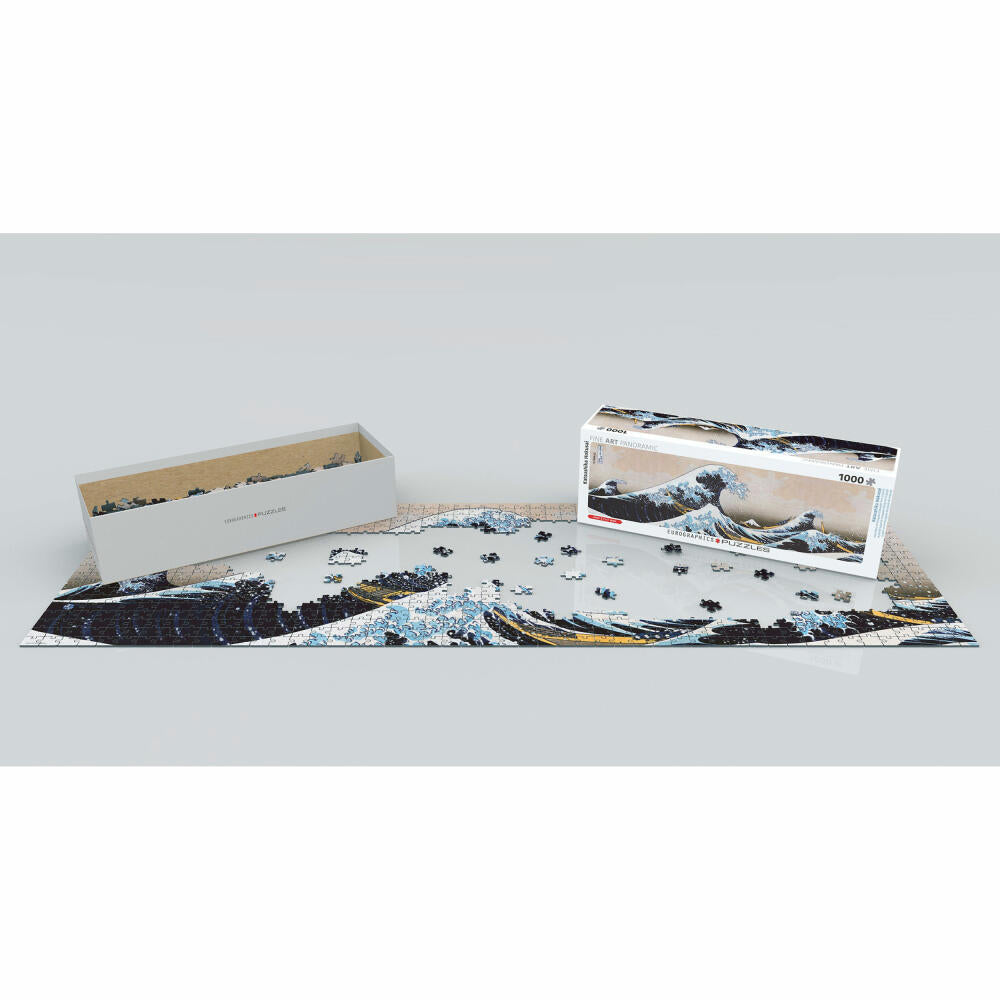 Eurographics Puzzle The Great Wave of Kanagawa by Hokusai, 1000 pieces Panorama, 96 x 32 cm, 6010-5487