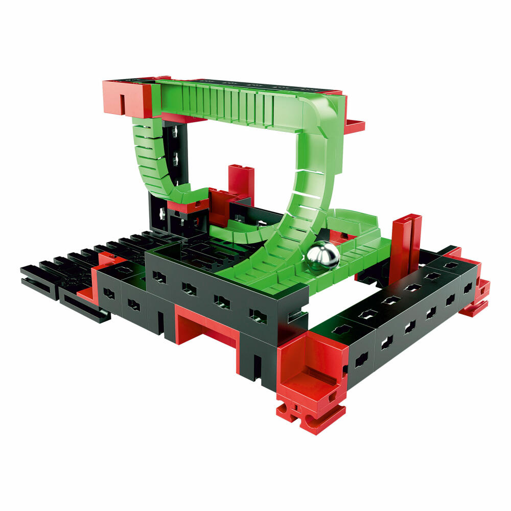 fischertechnik Profi Dynamic XS, 70-tlg., Rolling Action, Kugelbahn, Motorikspielzeug, Baukasten, 536619