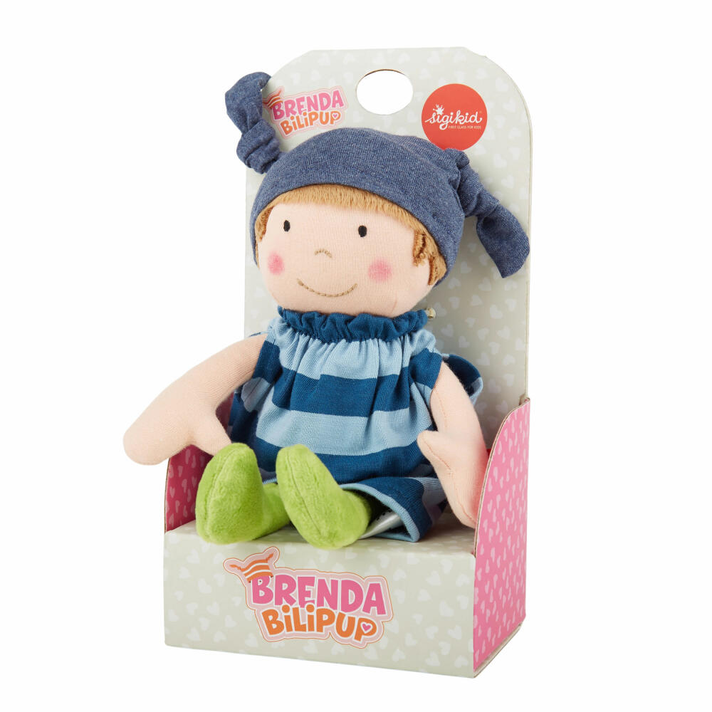 sigikid Brenda Bilipup Doll, Cloth Doll, Cuddly Doll, Children's Toy, Blue, 39651