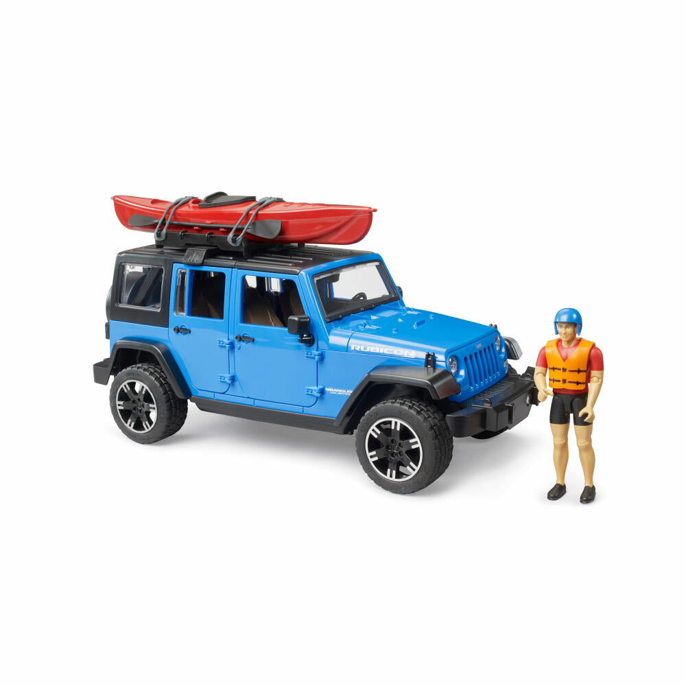 Bruder Jeep Wrangler Rubicon Unlimited with Kayak and Figure, Toy Car, Toy Car, 02529