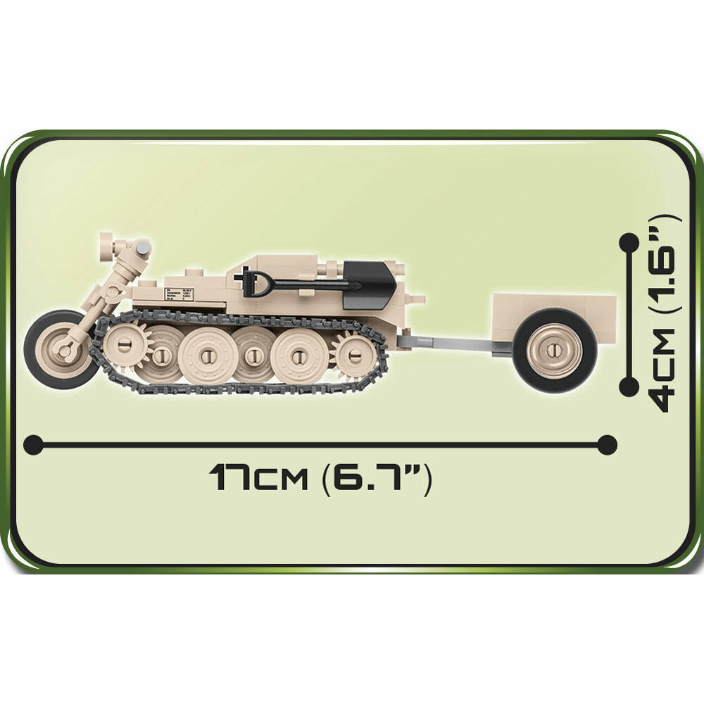 COBI World War 2 S.D.KFZ 2 Kettenkrad, Militärfahrzeug, Soldaten, Figuren, Spielzeug, Konstruktionsbausteine, Kunststoff, 176 Teile, 2401