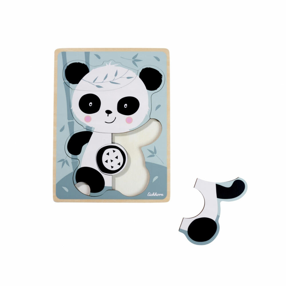 Eichhorn Puzzle Panda, children's puzzle, contour puzzle, wooden puzzle, laying game, children, 6 pieces, 100003817