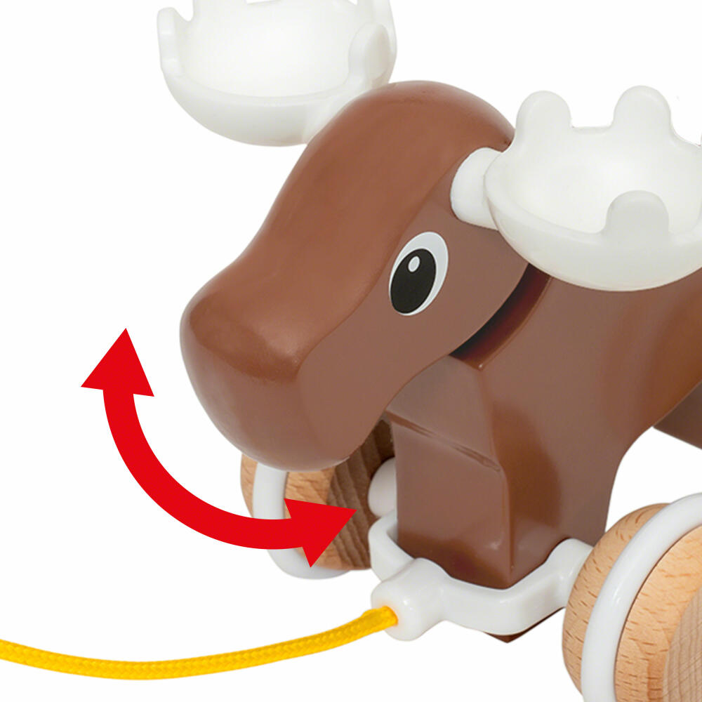 BRIO Pull-Along Elk, Pull-Along Toy, Pull-Along Toy, Wooden Toy, Wooden Toy, Toddler, 30341